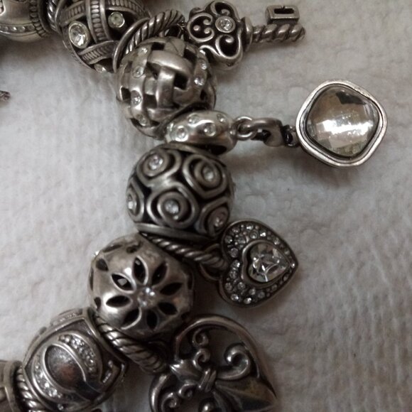 Brighton  charm bracelet loaded with 19 charms  beads 2 stoppers - Picture 8 of 14